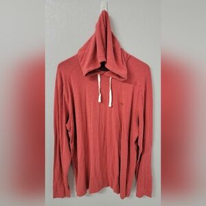 Duck Camp Salmon Red Lightweight Outdoors Drawstring Hood Pullover Men's XL